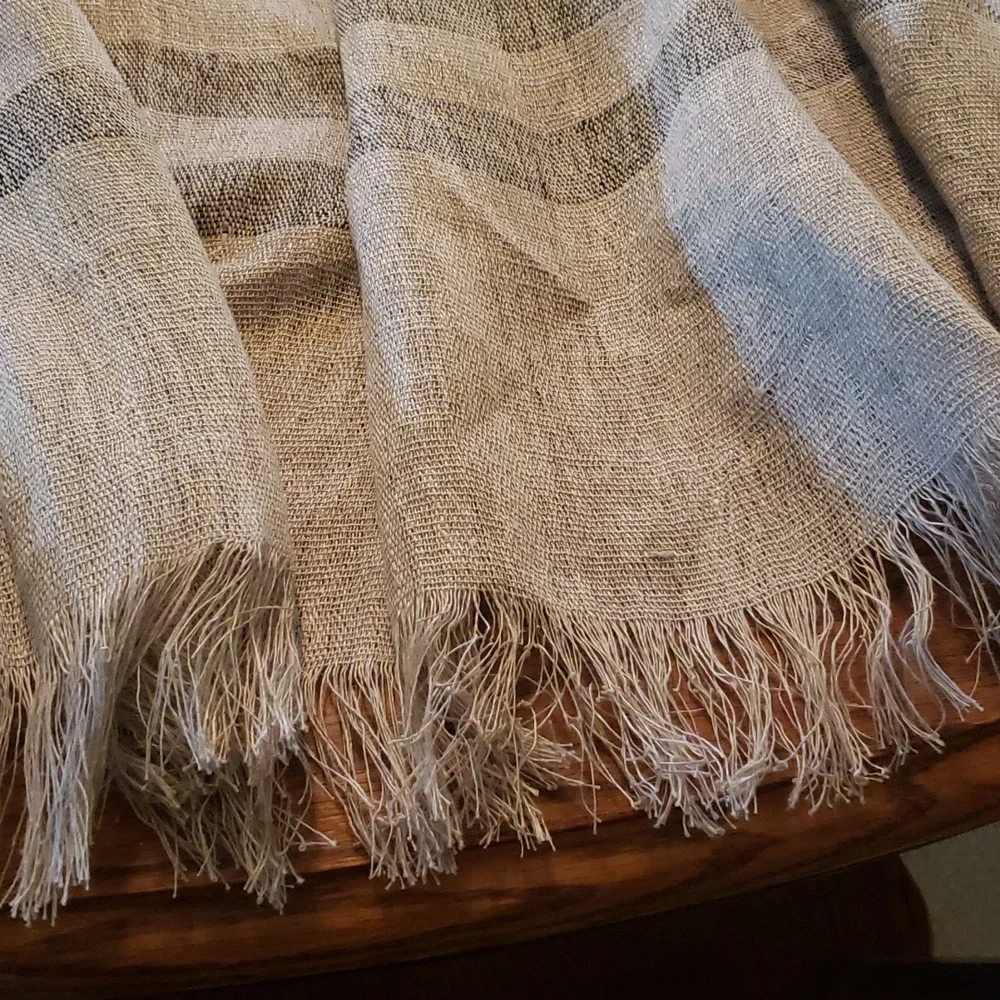Arhaus NWOT Linen Striped Table Cloth Runner